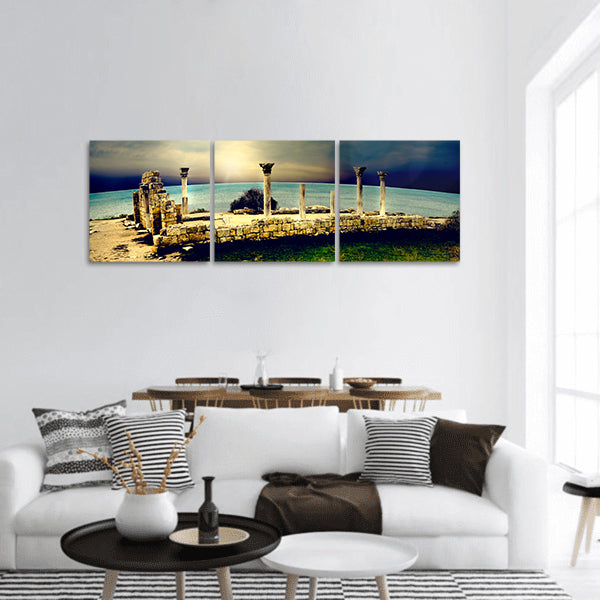Ancient Greek city of ruins panoramic canvas wall art