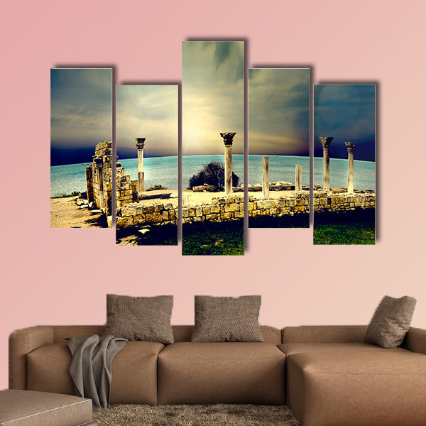 Ancient Greek city of ruins multi panel canvas wall art