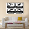 CCTV labels, set symbol security camera pictogram Multi panel canvas wall art