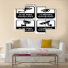 CCTV labels, set symbol security camera pictogram Multi panel canvas wall art