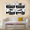 CCTV labels, set symbol security camera pictogram Multi panel canvas wall art