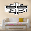 CCTV labels, set symbol security camera pictogram Multi panel canvas wall art