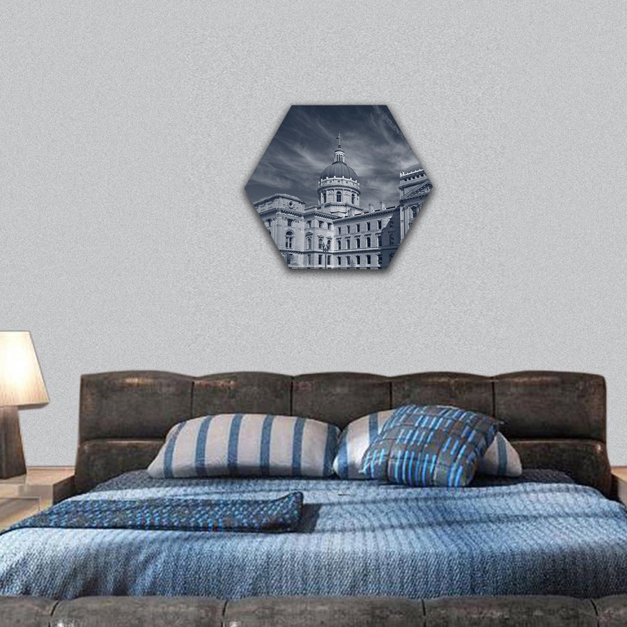 Indiana Capitol Building hexagonal canvas wall art