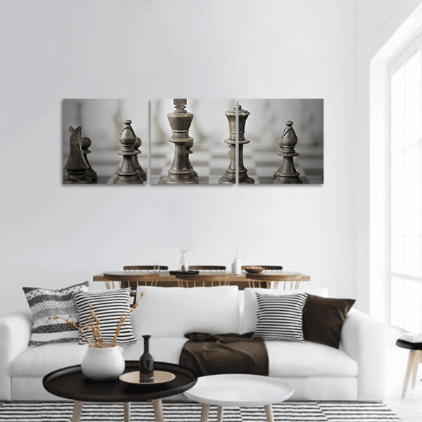 Chess game abstract background panoramic canvas wall art