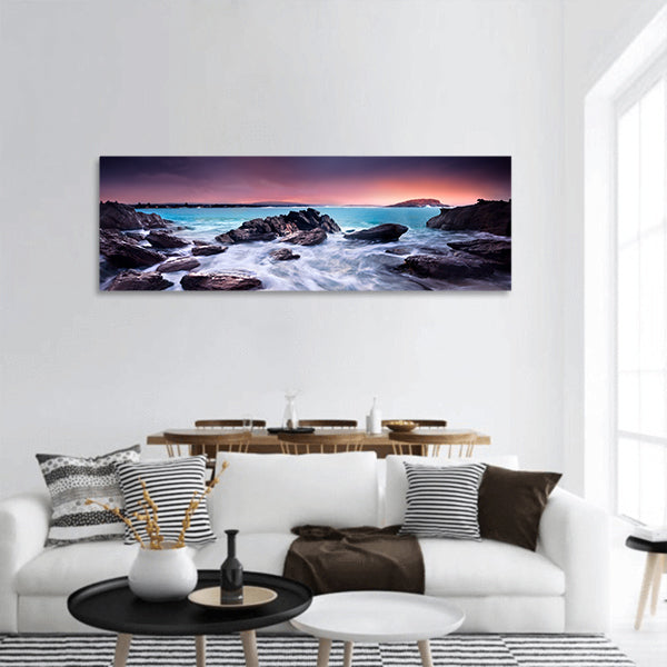 Amazing Sunrise Over Australian Beach panoramic canvas wall art
