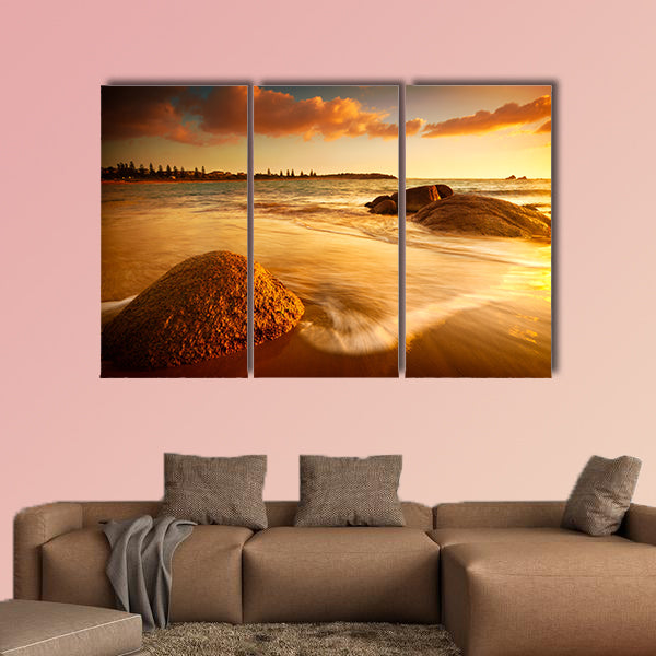 Gorgeous Sunrise on a South Australian Beach multi panel canvas wall art