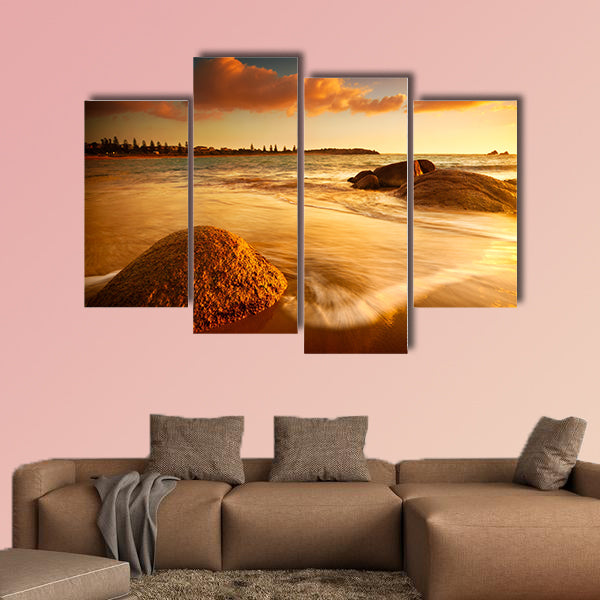 Gorgeous Sunrise on a South Australian Beach multi panel canvas wall art
