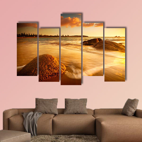 Gorgeous Sunrise on a South Australian Beach multi panel canvas wall art