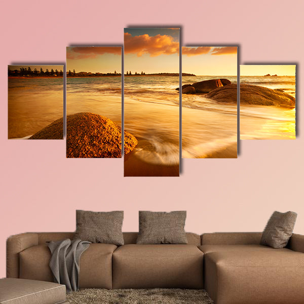 Gorgeous Sunrise on a South Australian Beach multi panel canvas wall art