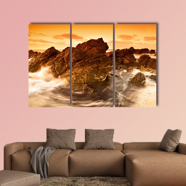 South Australian Beach Sunset multi panel canvas wall art