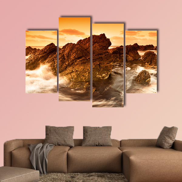 South Australian Beach Sunset multi panel canvas wall art