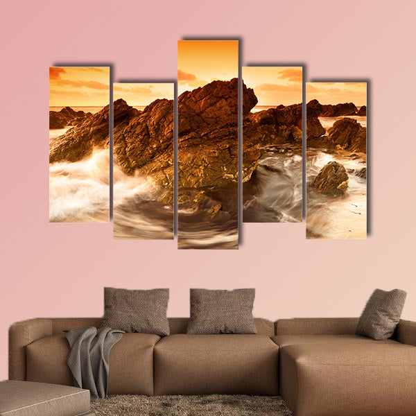 South Australian Beach Sunset multi panel canvas wall art