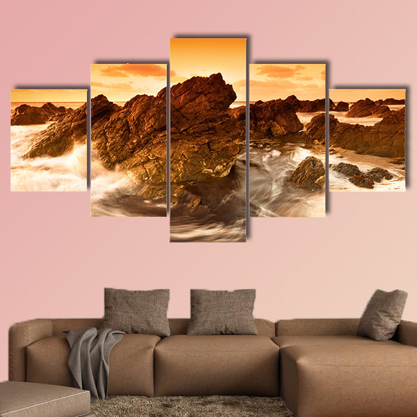 South Australian Beach Sunset multi panel canvas wall art
