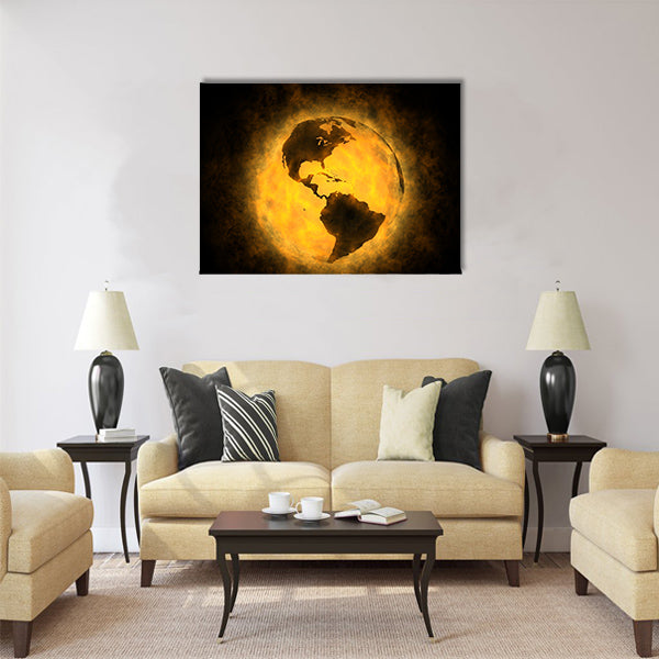Total warming of planet Earth - America Multi Panel Canvas Wall Art