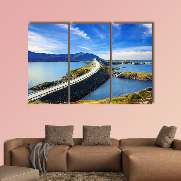 Picturesque Norway landscape, Atlanterhavsvegen multi panel canvas wall art
