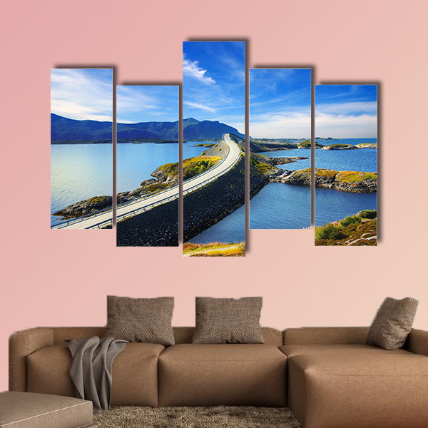 Picturesque Norway landscape, Atlanterhavsvegen multi panel canvas wall art