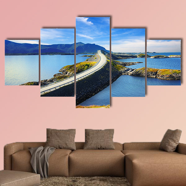 Picturesque Norway landscape, Atlanterhavsvegen multi panel canvas wall art