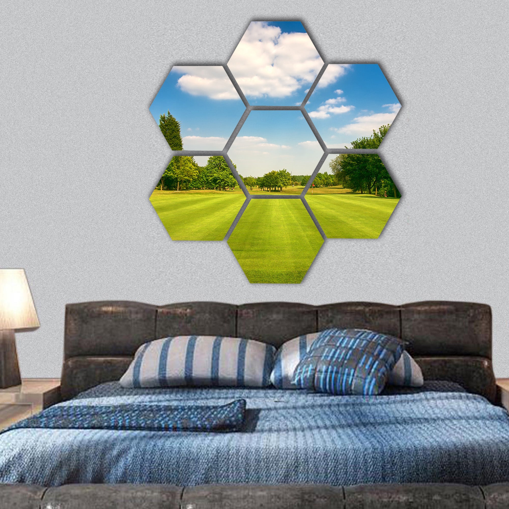 Golf park, Yorkshire, UK hexagonal canvas wall art