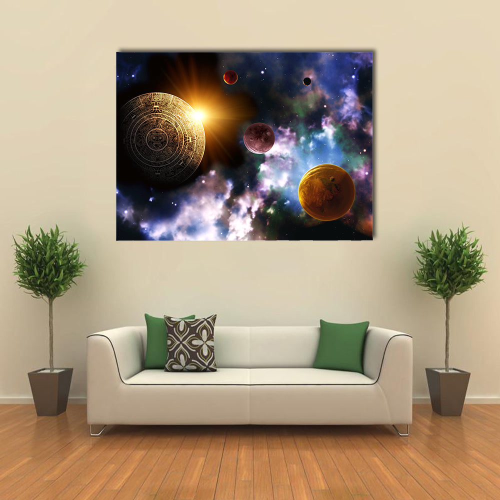 Maya Prophecy on Horizontal Backdrop Multi Panel Canvas Wall Art