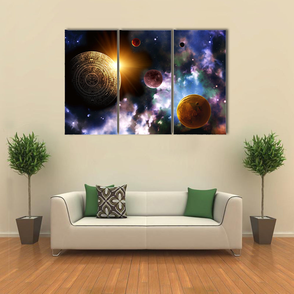 Maya Prophecy on Horizontal Backdrop Multi Panel Canvas Wall Art
