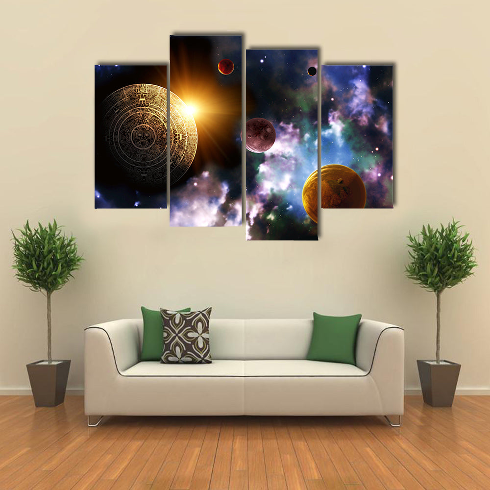 Maya Prophecy on Horizontal Backdrop Multi Panel Canvas Wall Art