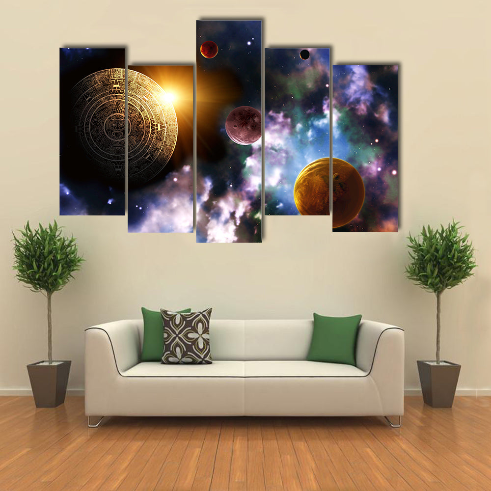 Maya Prophecy on Horizontal Backdrop Multi Panel Canvas Wall Art