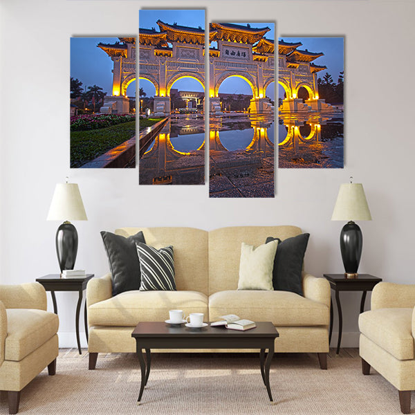chiang kai shek memorial hall with blue sky Multi panel canvas wall art