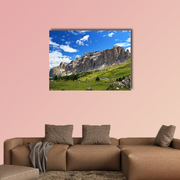 Summer landscape of Sella Mountain and Gardena, multi panel canvas wall art