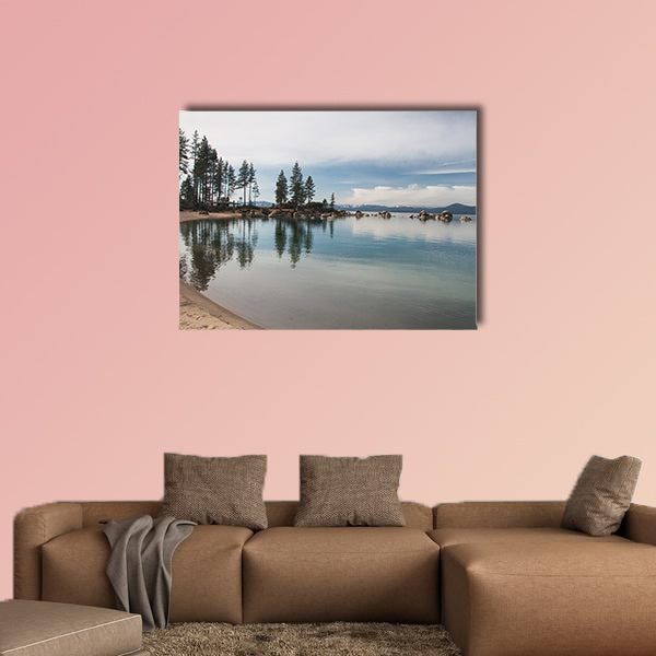 Beautiful landscape during winter time at the Lake Tahoe shore wall art