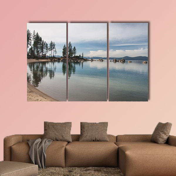 Beautiful landscape during winter time at the Lake Tahoe shore wall art