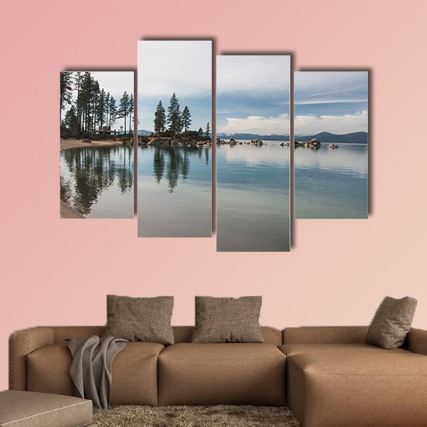 Beautiful landscape during winter time at the Lake Tahoe shore wall art