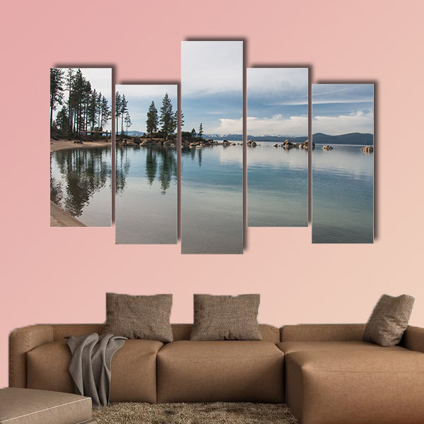 Beautiful landscape during winter time at the Lake Tahoe shore wall art