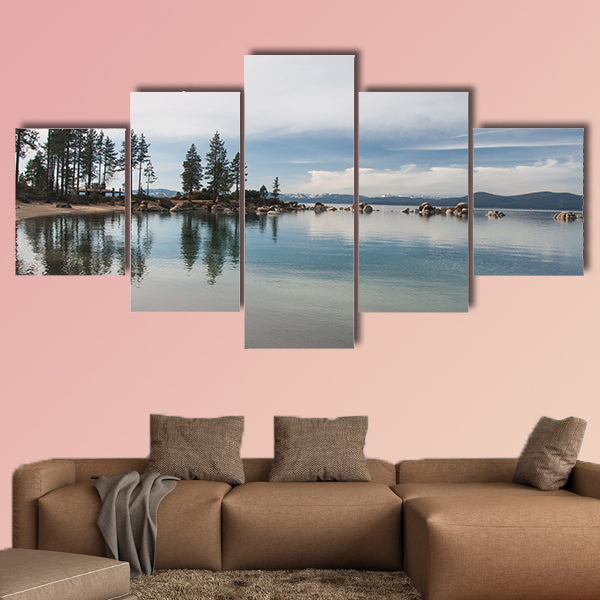 Beautiful landscape during winter time at the Lake Tahoe shore wall art