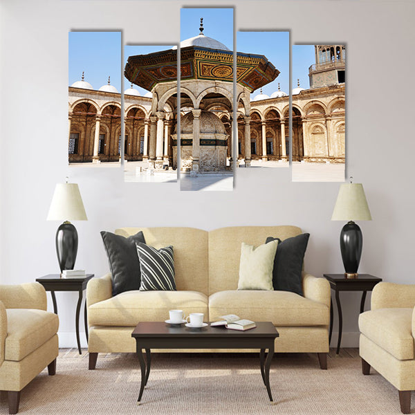 Scenery of the famous Omayyad Mosque Multi panel canvas wall art