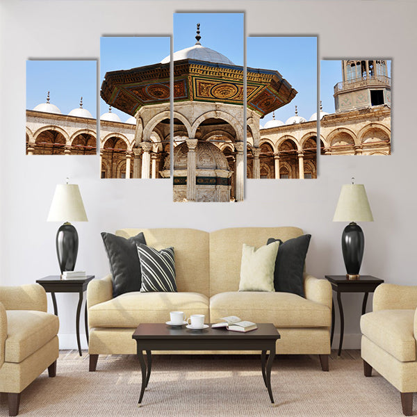 Scenery of the famous Omayyad Mosque Multi panel canvas wall art