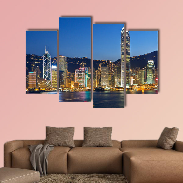 Hong Kong modern city multi panel canvas wall art