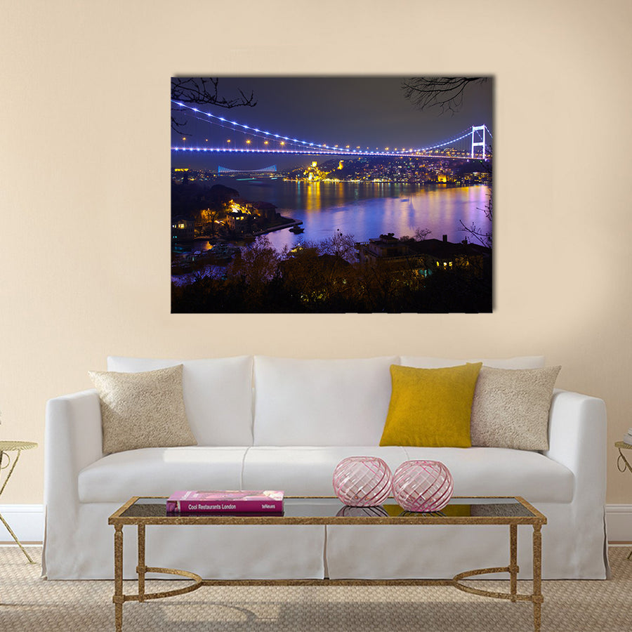 Fatih Sultan Mehmet Bridge at istanbul Turkey 6 Multi panel canvas wall art