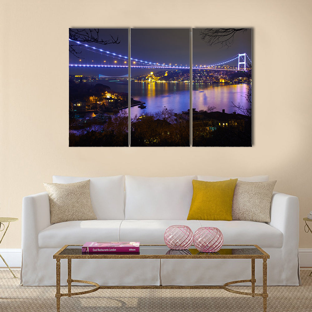 Fatih Sultan Mehmet Bridge at istanbul Turkey 6 Multi panel canvas wall art