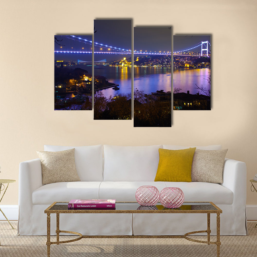 Fatih Sultan Mehmet Bridge at istanbul Turkey 6 Multi panel canvas wall art
