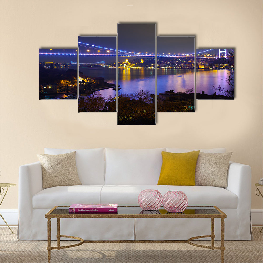 Fatih Sultan Mehmet Bridge at istanbul Turkey 6 Multi panel canvas wall art