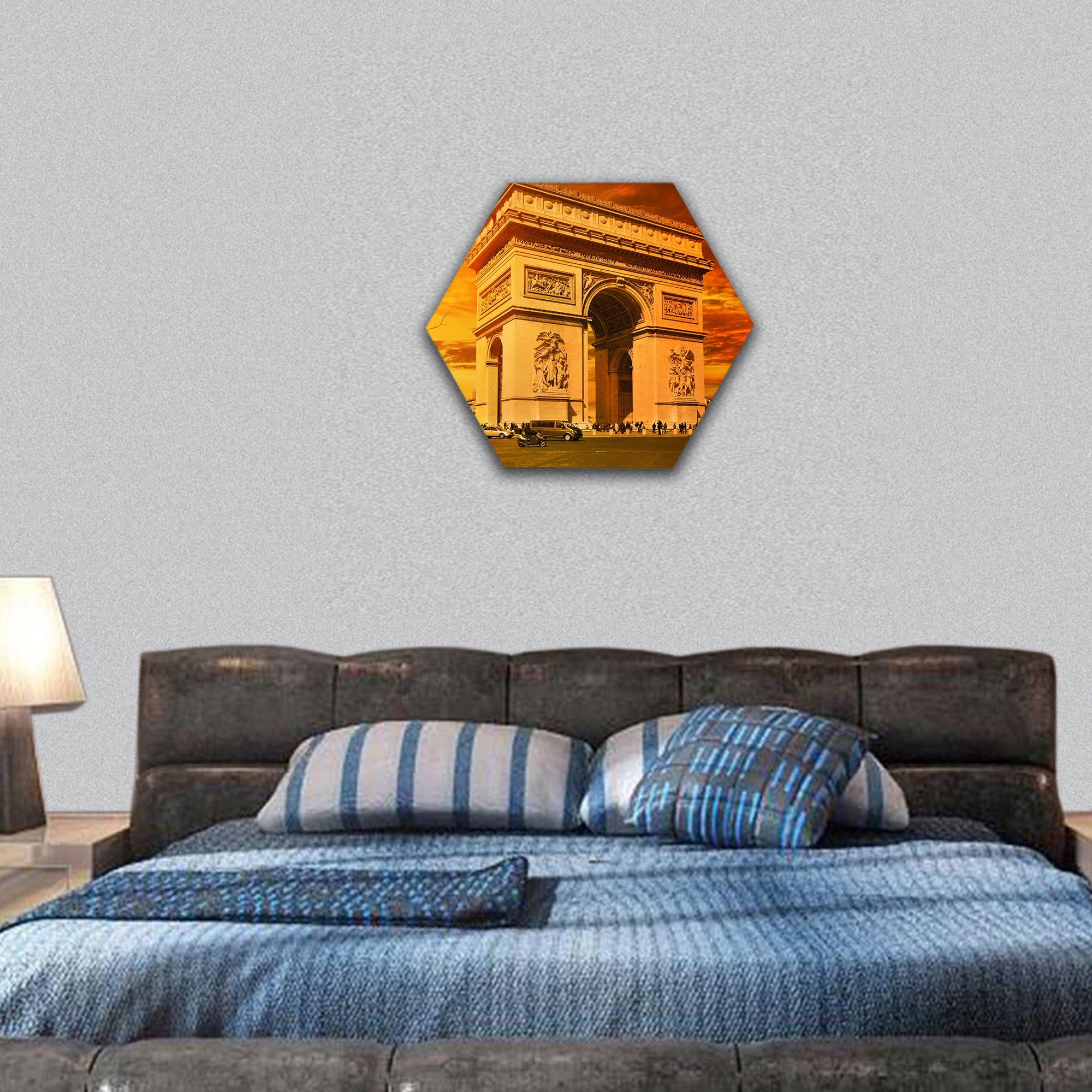 Arc de Triomphe Paris hexagonal canvas wall art