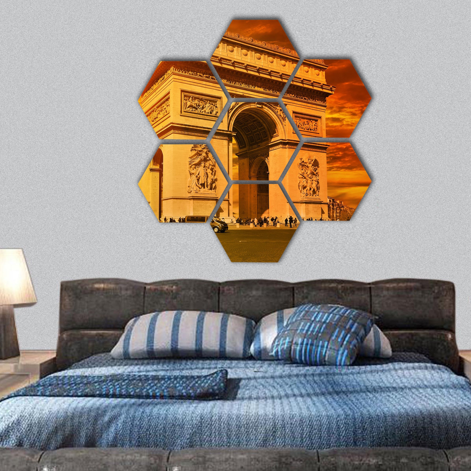Arc de Triomphe Paris hexagonal canvas wall art