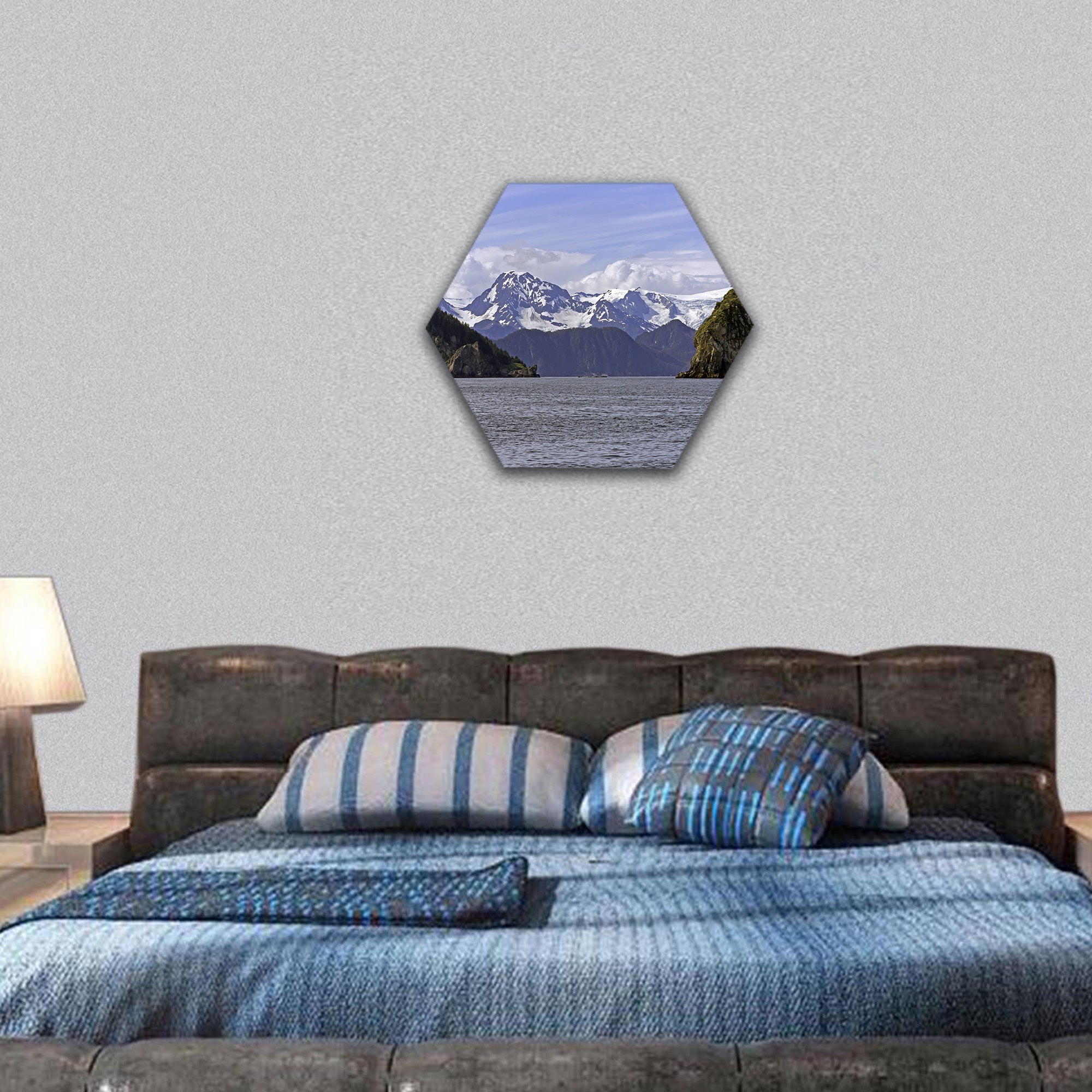 Ressurection Bay near Seward in Alaska hexagonal canvas wall art