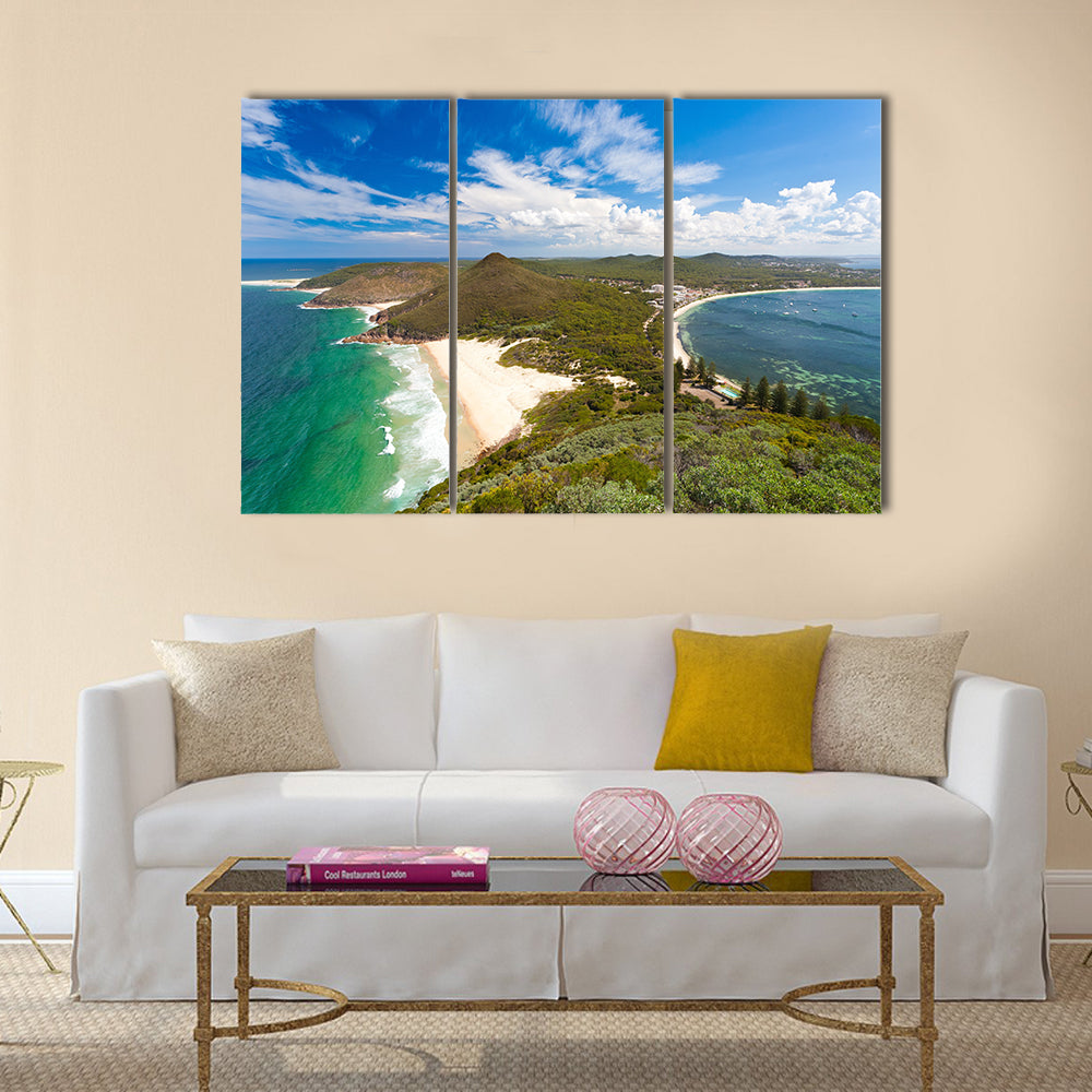 View from Tomaree Head Lookout, New South Wales Australia multi panel canvas wall art