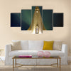 Northern lights shining over the church multi panel canvas wall art