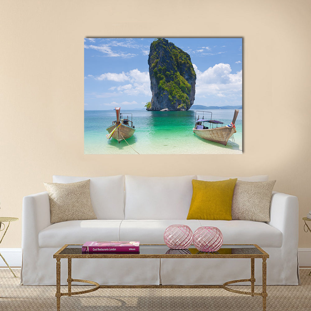 Cliff Clear Sea Phi Phi Leh South of Thailand Multi Panel Canvas Wall Art