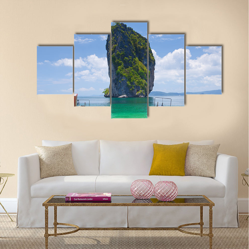 Cliff Clear Sea Phi Phi Leh South of Thailand Multi Panel Canvas Wall Art