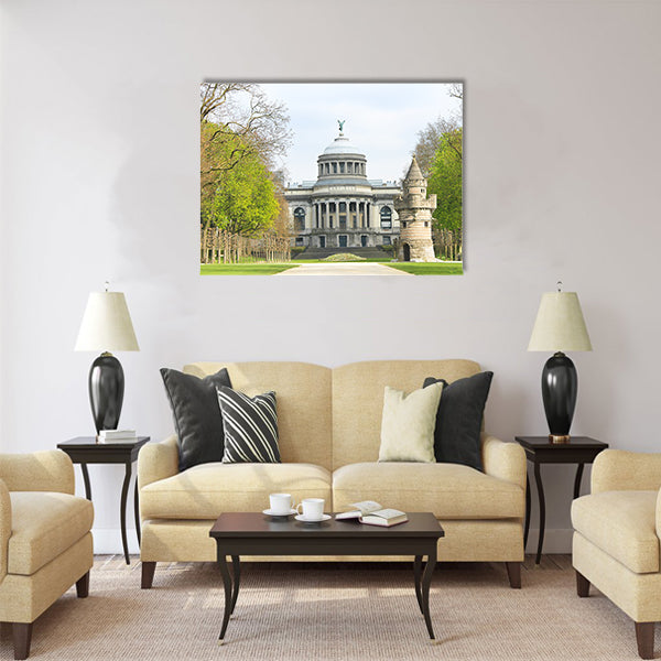 The fortress tower in a park in Brussels Multi panel canvas wall art