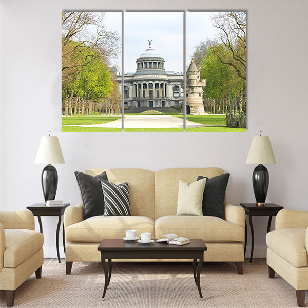 The fortress tower in a park in Brussels Multi panel canvas wall art