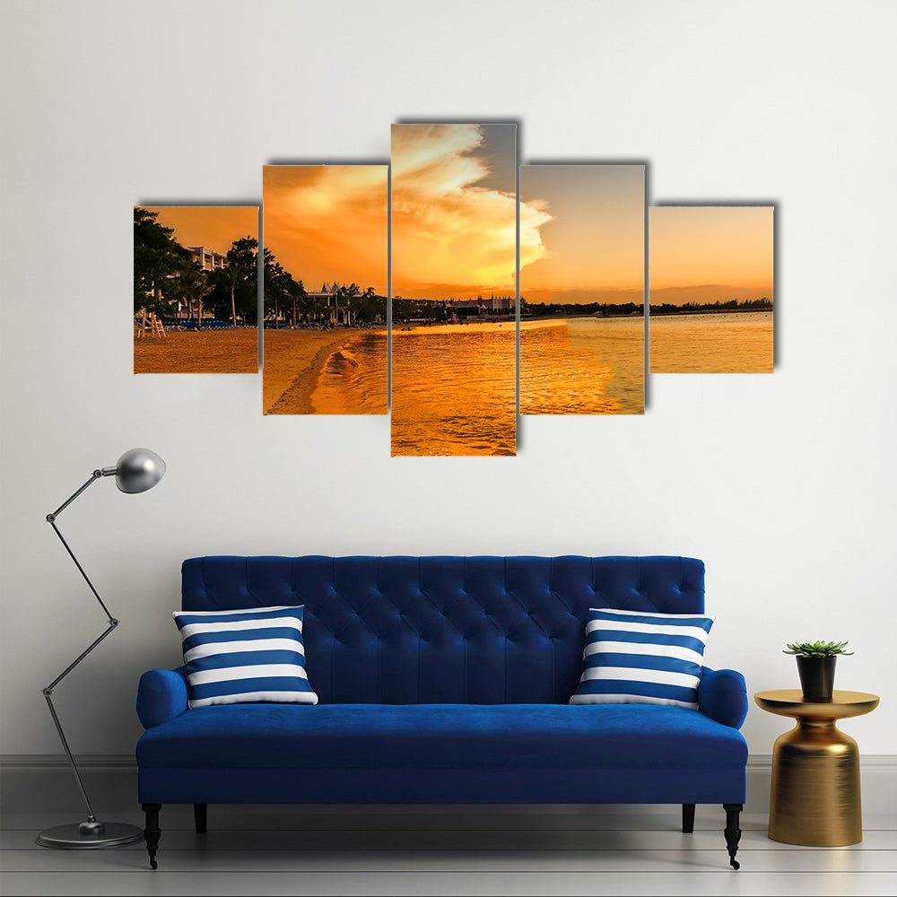 Spectacular-looking clouds at sunset Multi panel canvas wall art